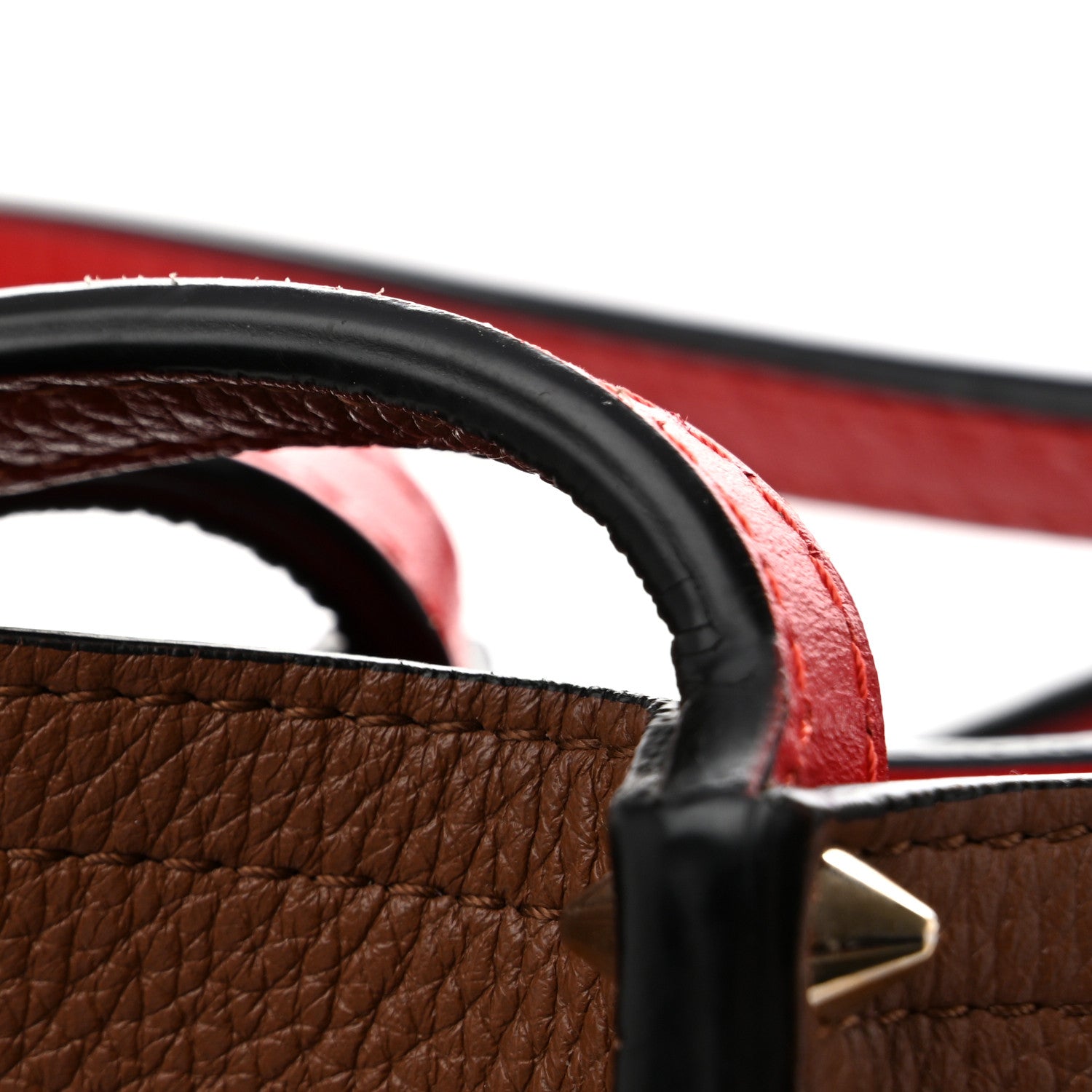Christian Louboutin Calfskin Loubinthesky Small Perforated Cabarock Spikes Tote Biscotto 14 of 14