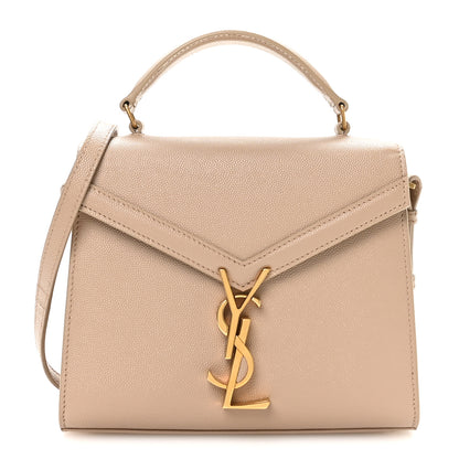 Saint Laurent Grain de Poudre Mini Classic Monogram Cassandra Top Handle Beige 1 of 11