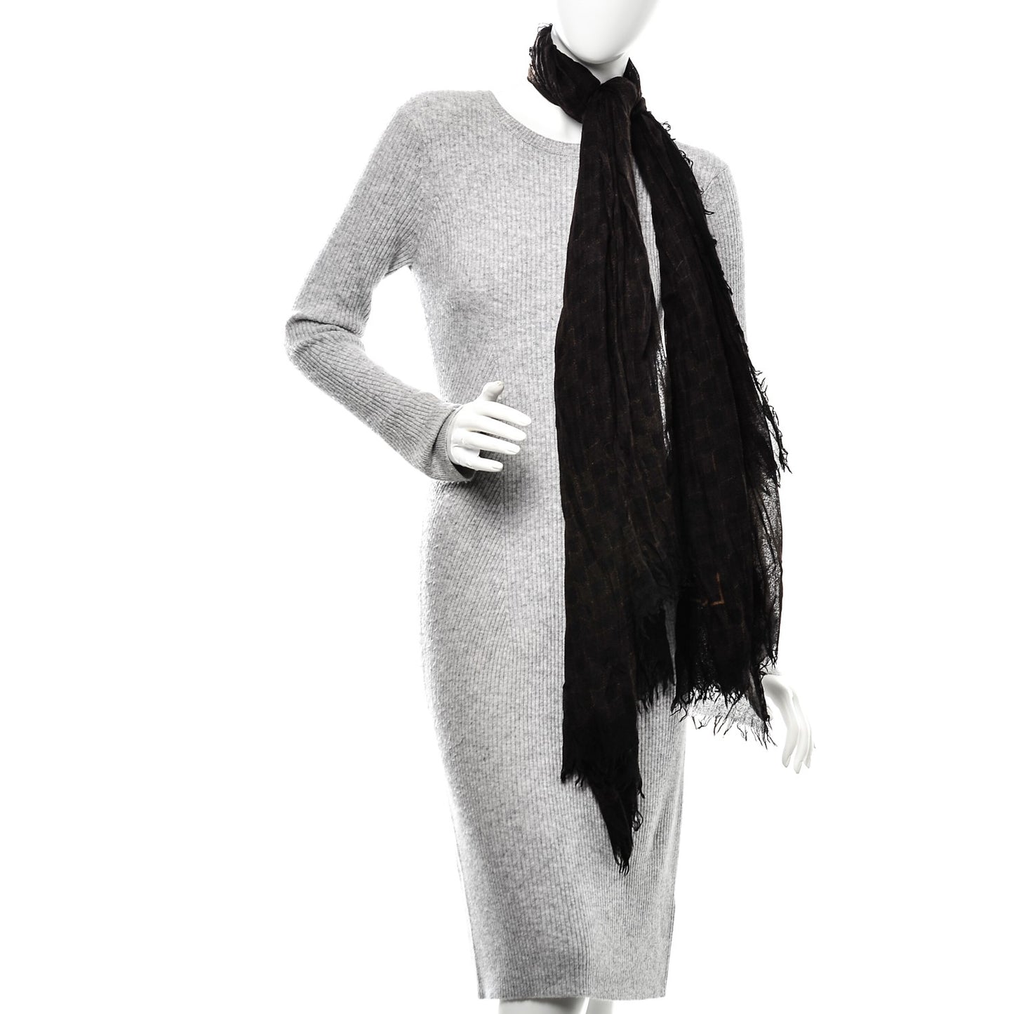Cashmere Silk Etole Stole Damier Ebene