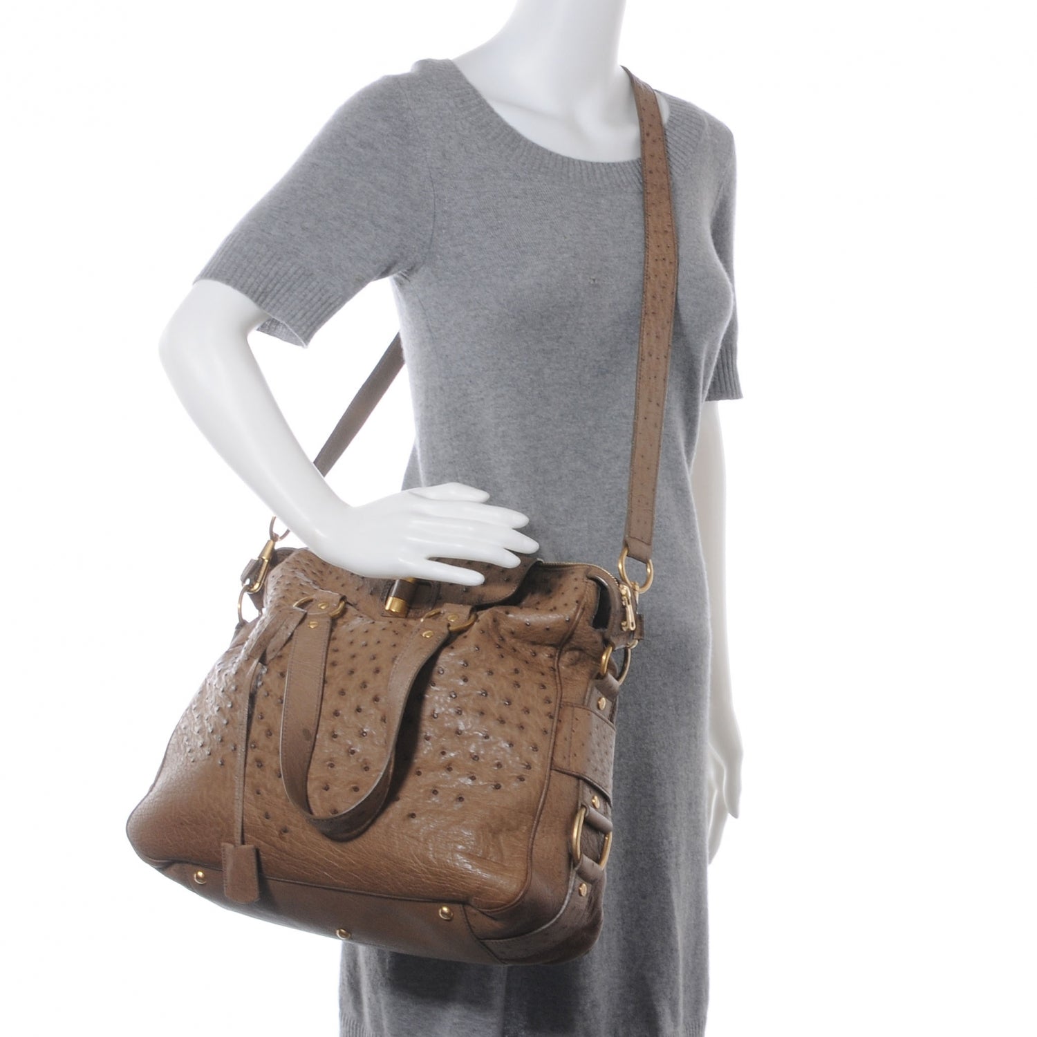 Saint Laurent Ostrich Muse Messenger 2 of 7