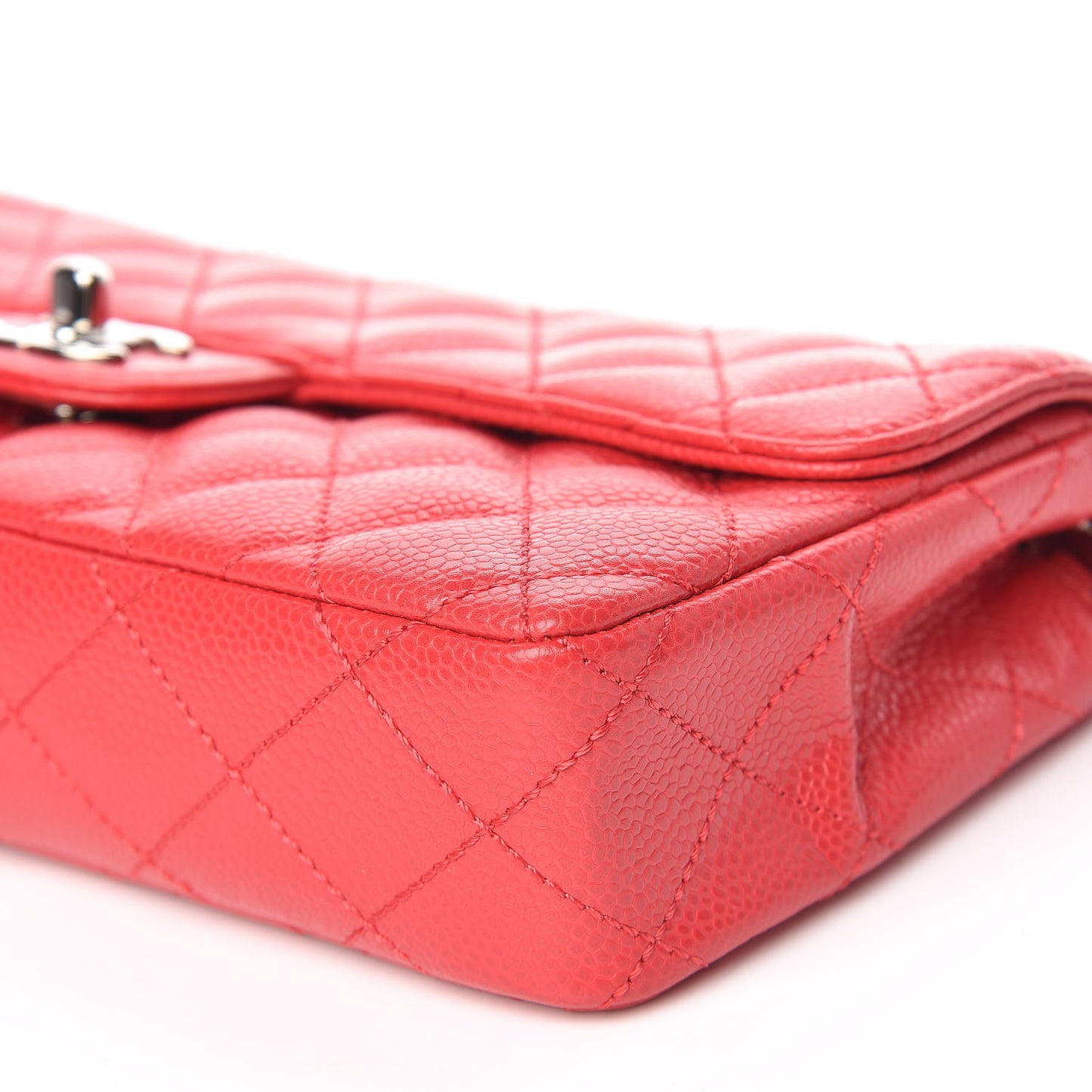 Caviar Quilted East West Flap Red