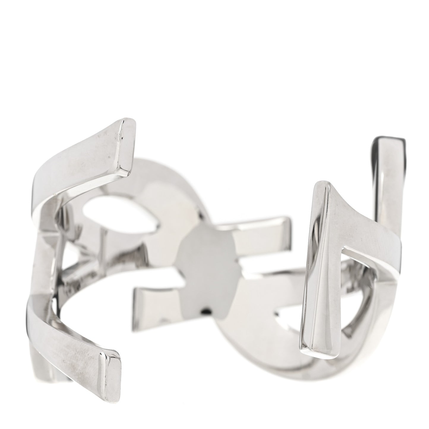Brass Monogram Cuff Bracelet Palladium