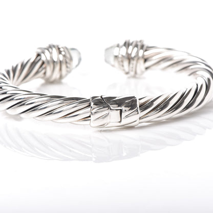 David Yurman Sterling Silver Diamond Prasiolite 8.5mm Crossover Hinge Bracelet 5 of 5