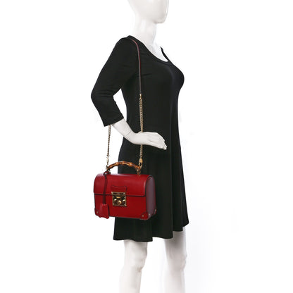 Gucci Azalea Calfskin Small Padlock Bamboo Shoulder Bag Romantic Cerise 2 of 9