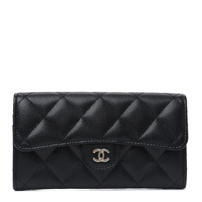 Chanel Caviar Quilted Medium Gusset Flap Wallet Black 1 of 4