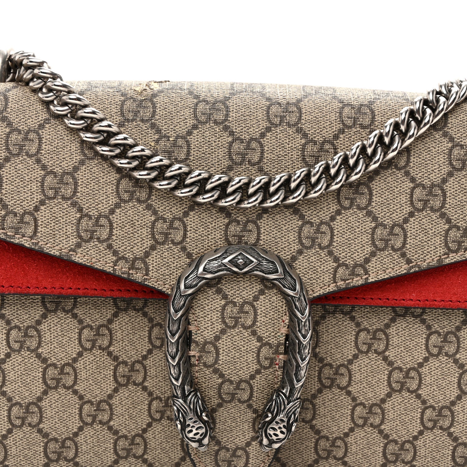 Gucci GG Supreme Monogram Small Dionysus Shoulder Bag Red 7 of 13