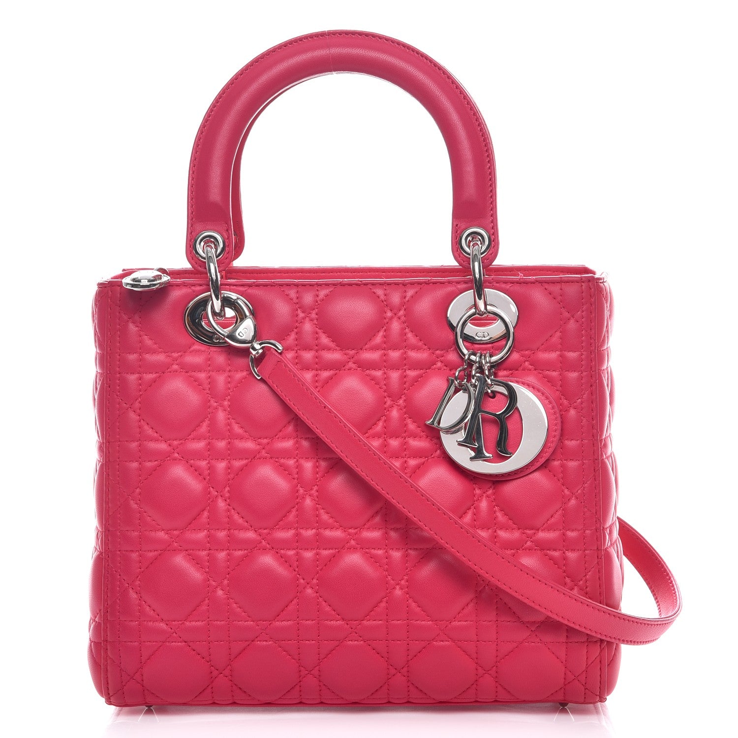 Christian Dior Lambskin Cannage Medium Lady Dior Pink 1 of 9