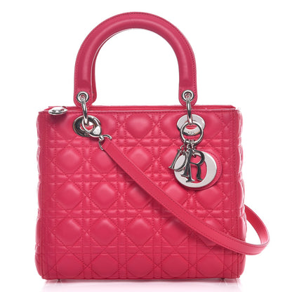 Christian Dior Lambskin Cannage Medium Lady Dior Pink 1 of 9
