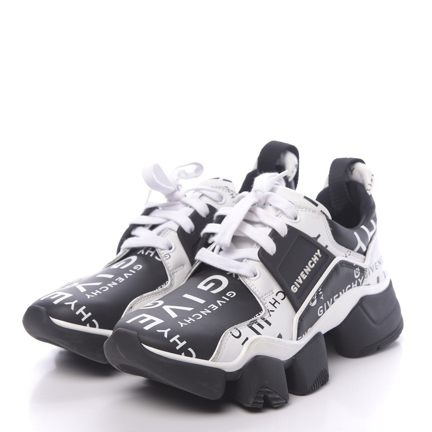 Calfskin Neoprene Basket Basse Jaw Sneakers 38.5 Black