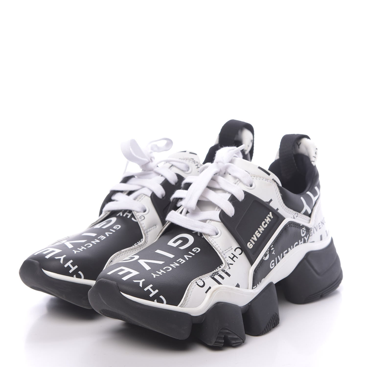 Givenchy Calfskin Neoprene Basket Basse Jaw Sneakers 38.5 Black 3 of 10