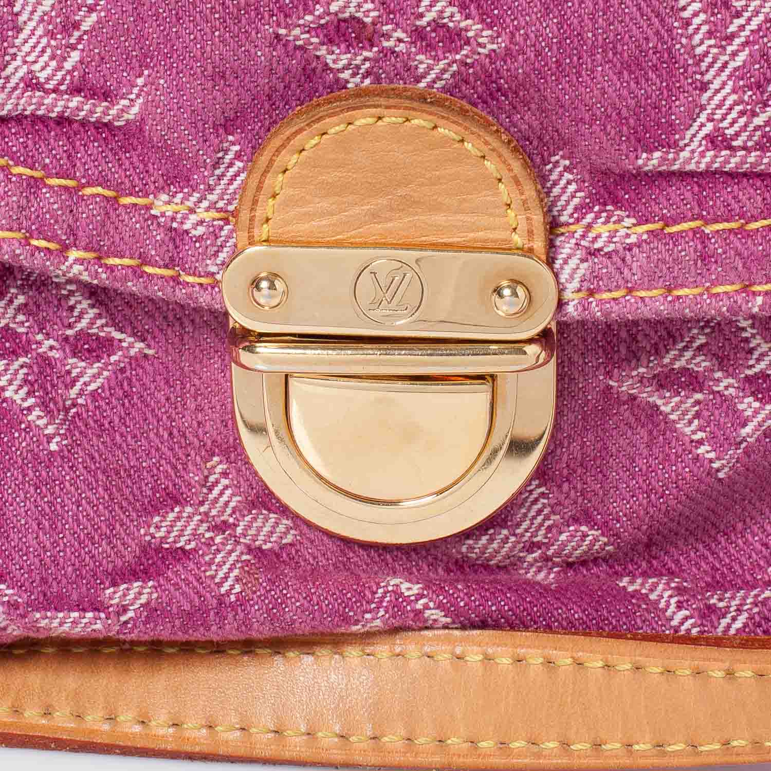 Louis Vuitton Monogram Denim Mini Pleaty Fuchsia 6 of 9