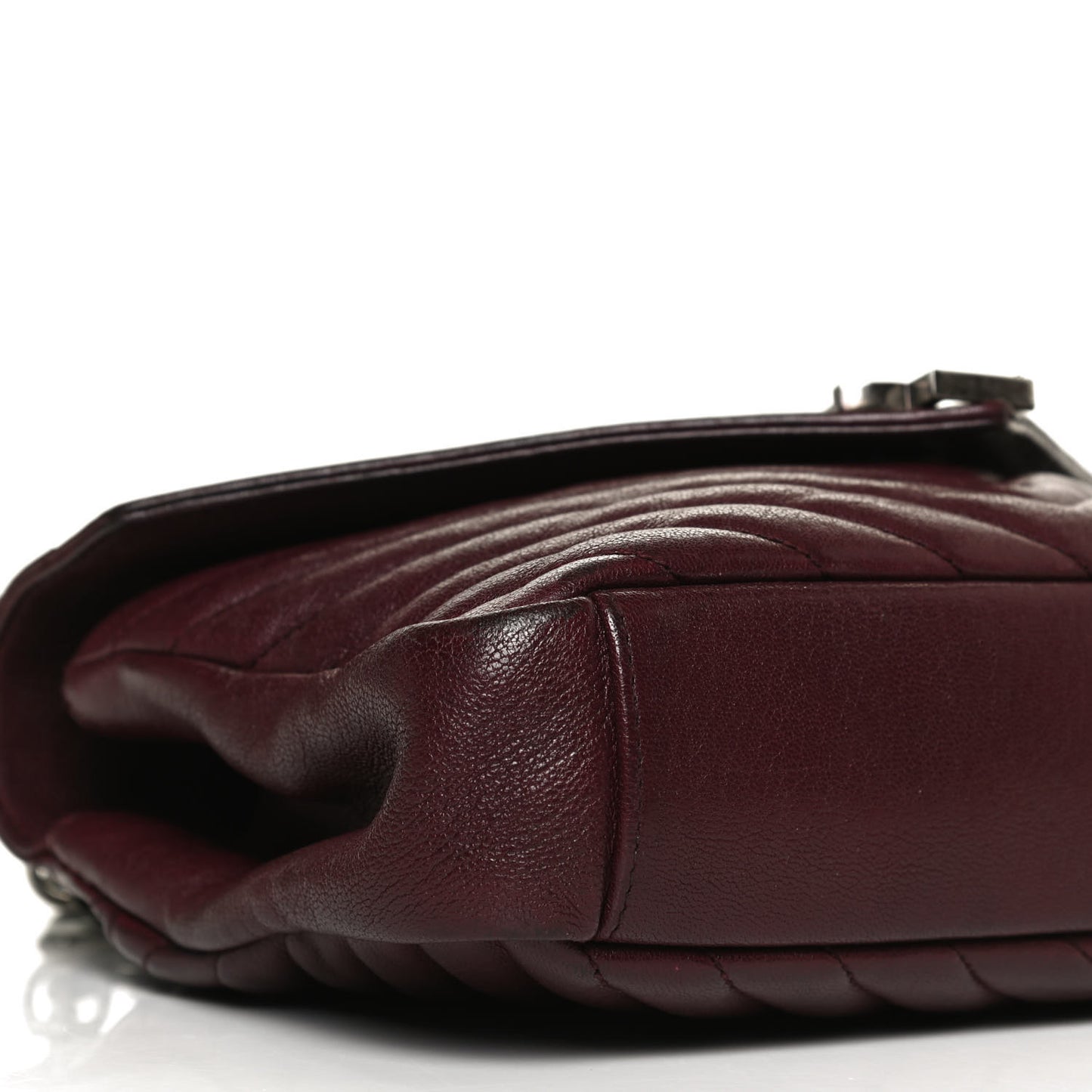 Sheepskin Matelasse Chevron Monogram Medium College Bag Rouge Legion