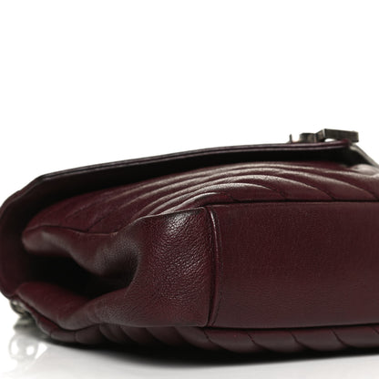 Saint Laurent Sheepskin Matelasse Chevron Monogram Medium College Bag Rouge Legion 9 of 12