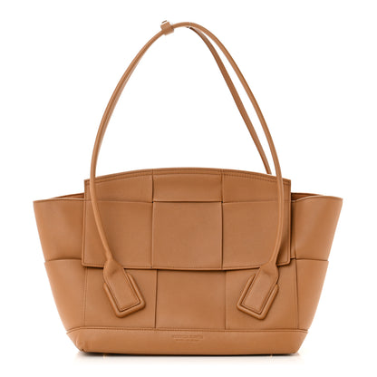 Bottega Veneta Grained Calfskin Maxi Intrecciato Medium Arco Caramel 1 of 11