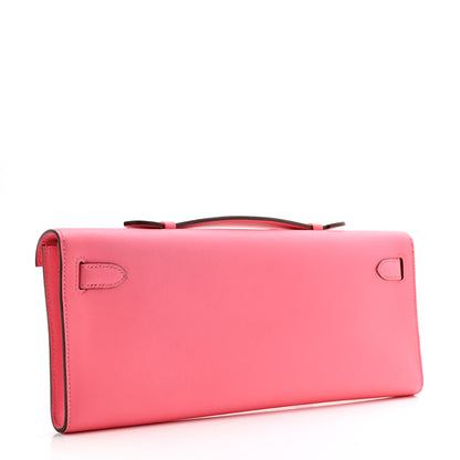 Hermes Swift Kelly Cut Clutch Pochette Rose Azalee 3 of 8