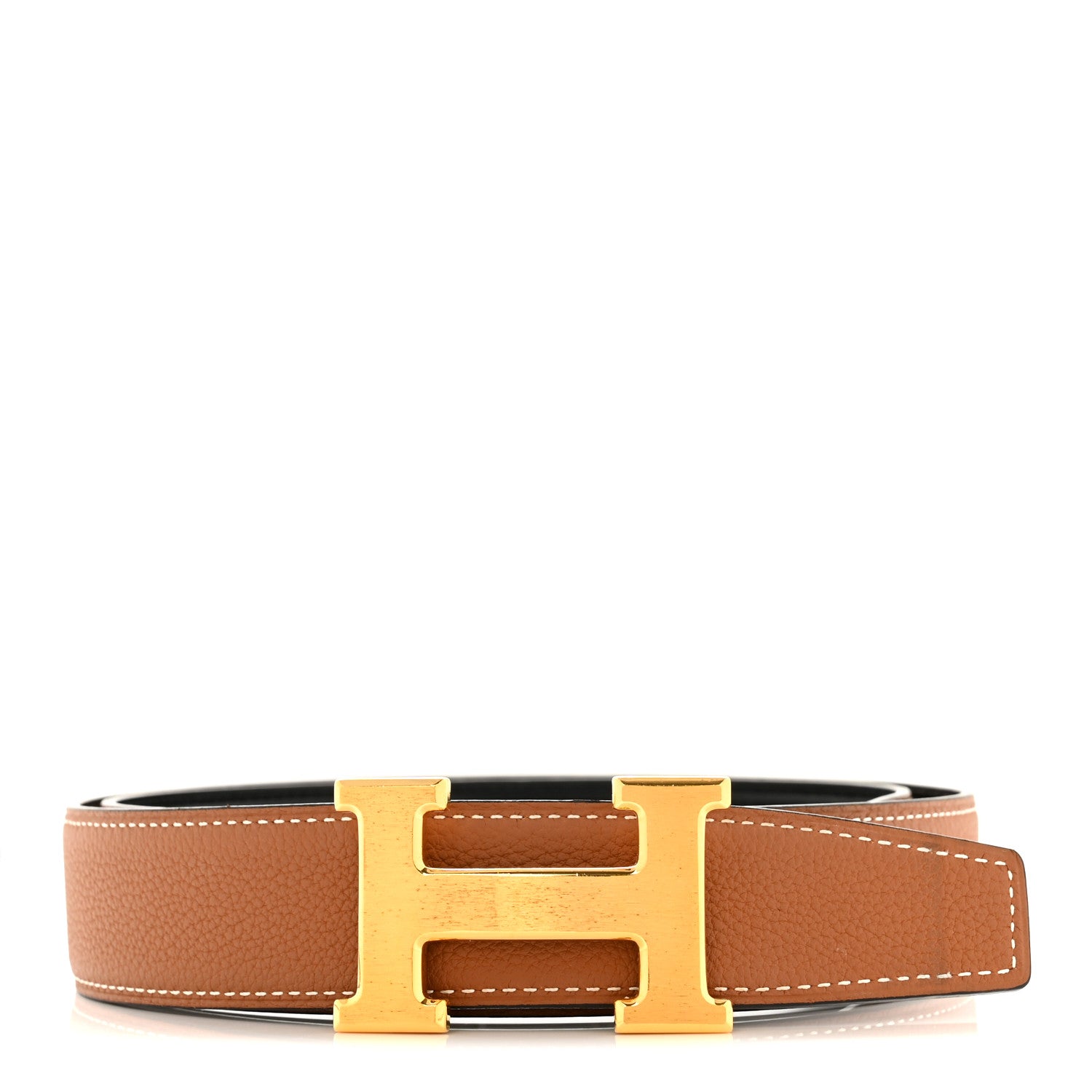 Hermes Box 135 Togo 32mm H Belt 80 32 Black Gold 1 of 8