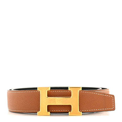 Hermes Box 135 Togo 32mm H Belt 80 32 Black Gold 1 of 8