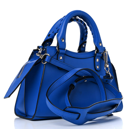 Balenciaga Smooth Calfskin Neo Classic Silver Hardware Mini City Bleu 3 of 13