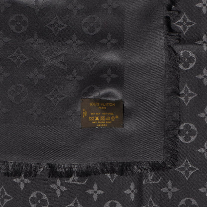 Louis Vuitton Silk Wool Monogram Shawl Anthracite 5 of 5
