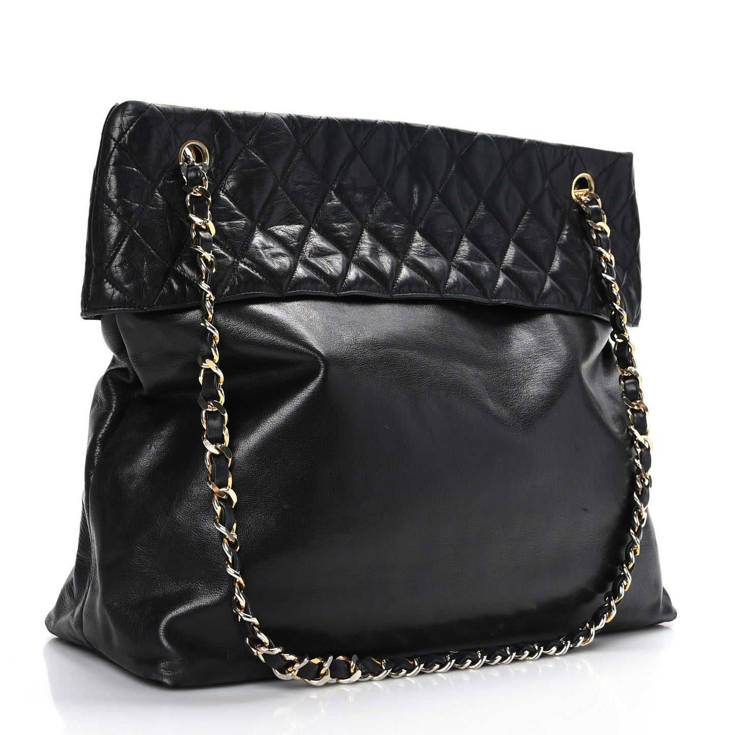 Lambskin Quilted Shoulder Bag Black