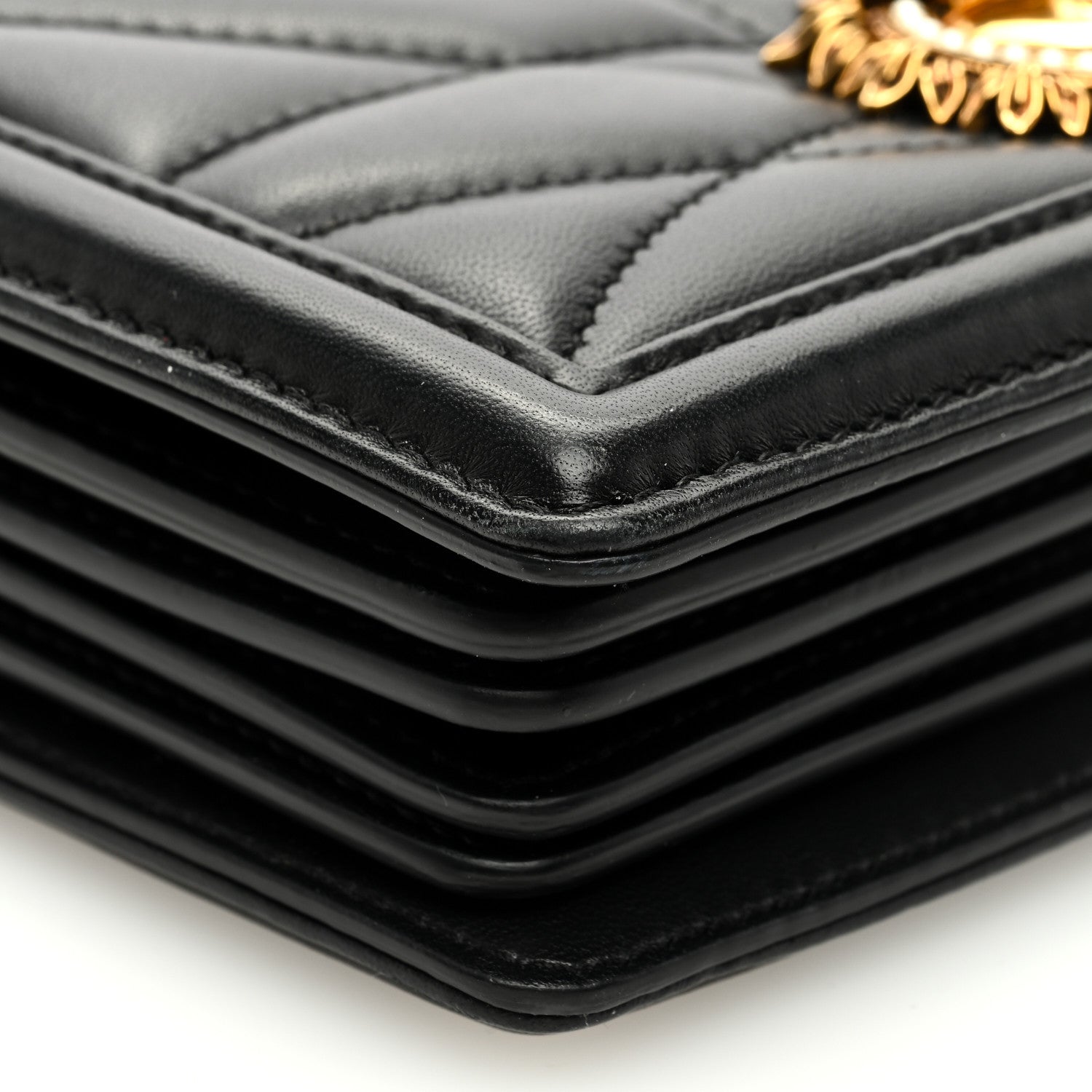 Dolce & Gabbana DOLCE GABBANA Lambskin Mini Devotion Crossbody Bag Black 8 of 9