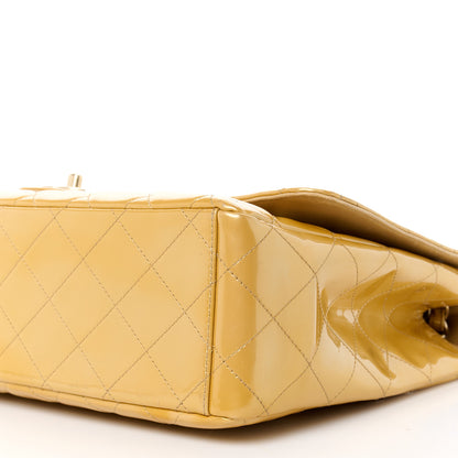 Chanel Metallic Patent Quilted Maxi Single Flap Beige 11 of 14