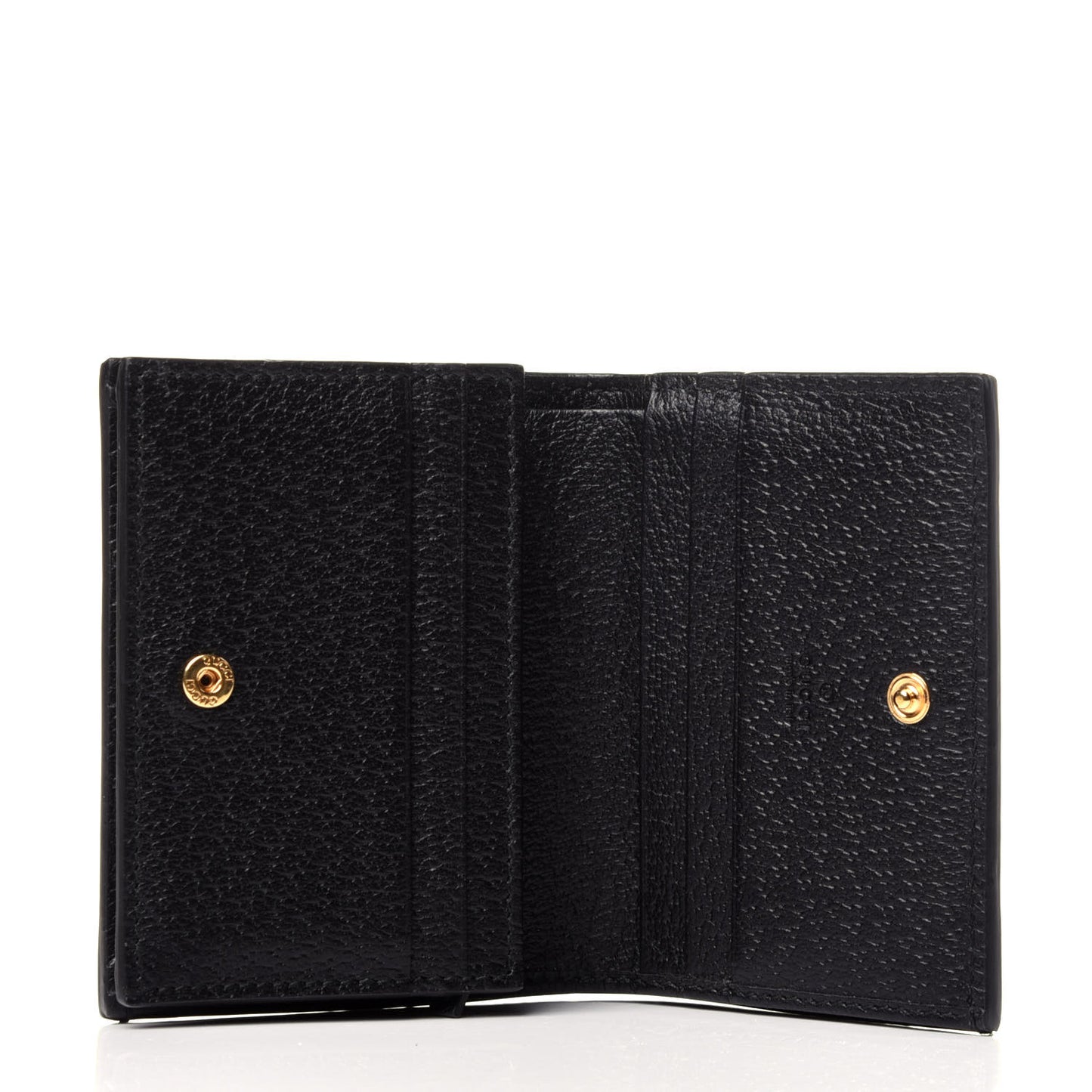Calfskin Web Ophidia Card Case Black