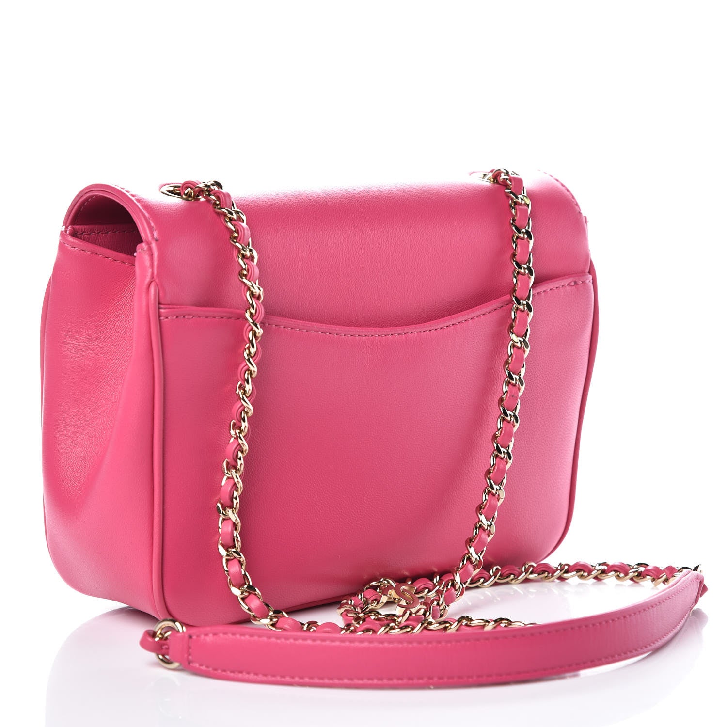 Chanel Lambskin CC Mania Flap Bag Pink 3 of 13