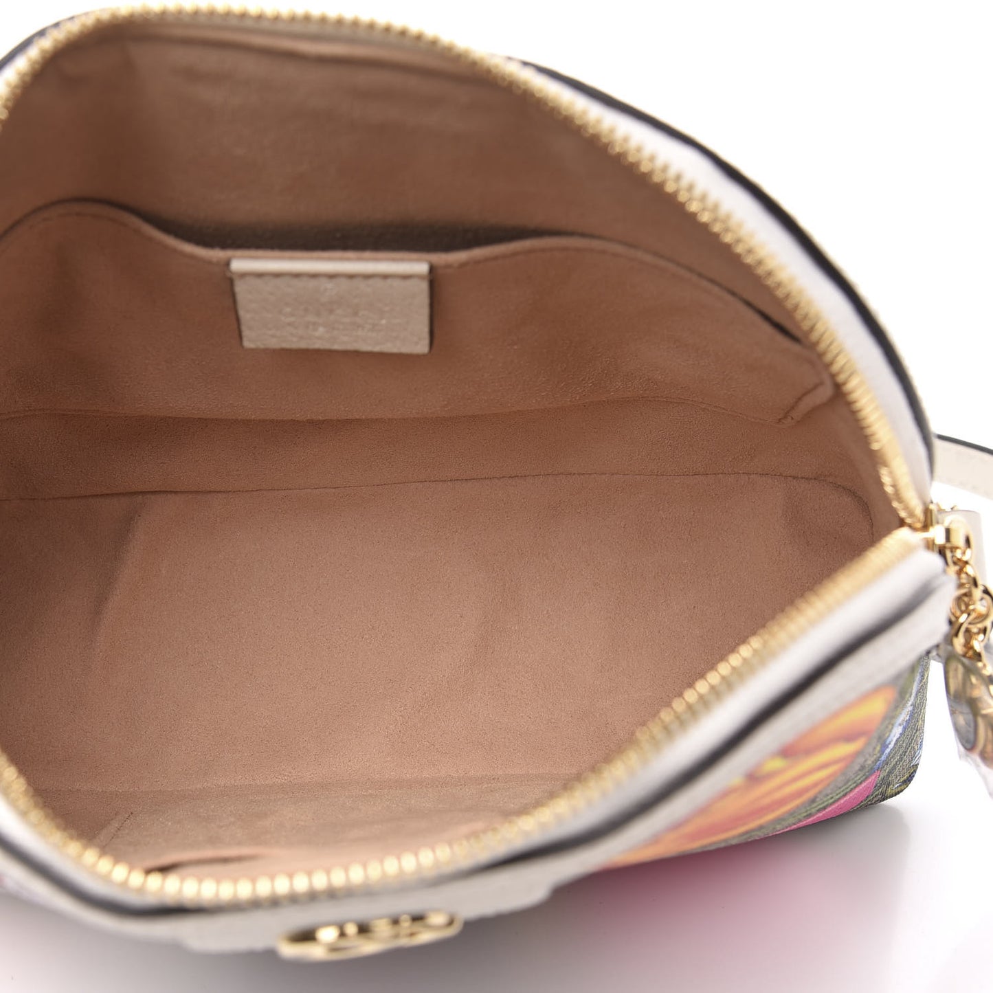 GG Supreme Monogram Flora Web GG Small Ophidia Dome Shoulder Bag White