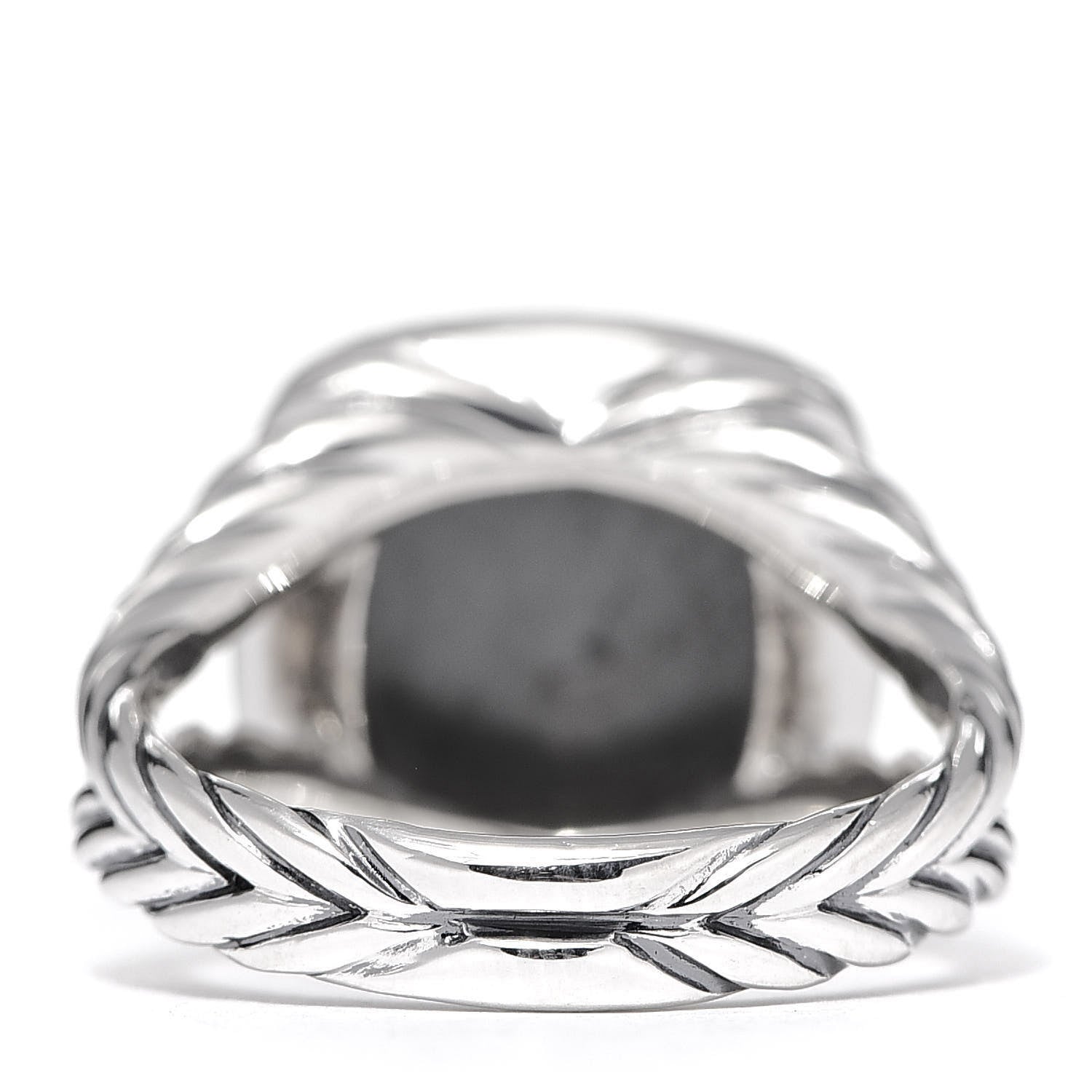 David Yurman Sterling Silver Diamond Black Orchid 11mm Albion Ring 54 6.75 3 of 5