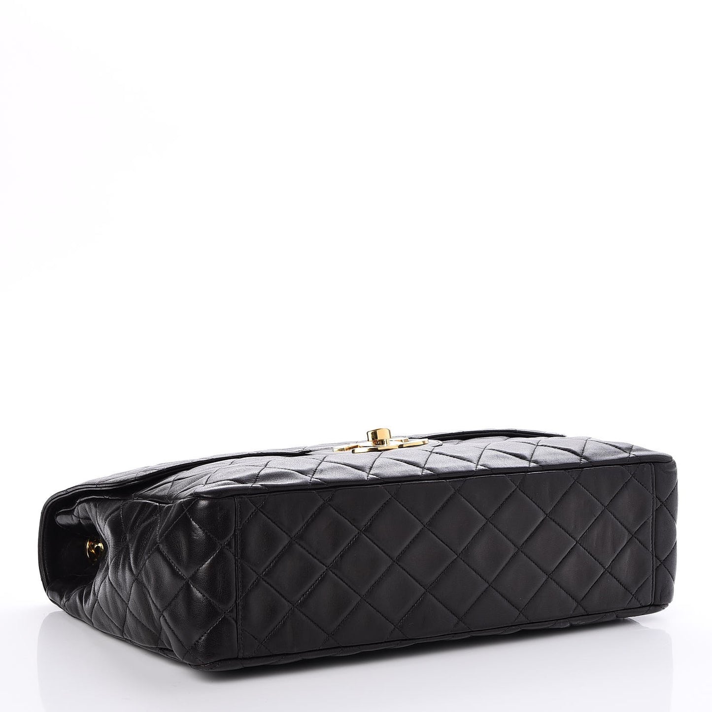Lambskin Quilted XL Jumbo Single Flap Black