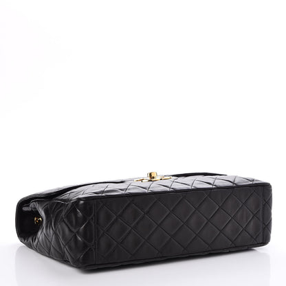 Chanel Lambskin Quilted XL Jumbo Single Flap Black 4 of 8