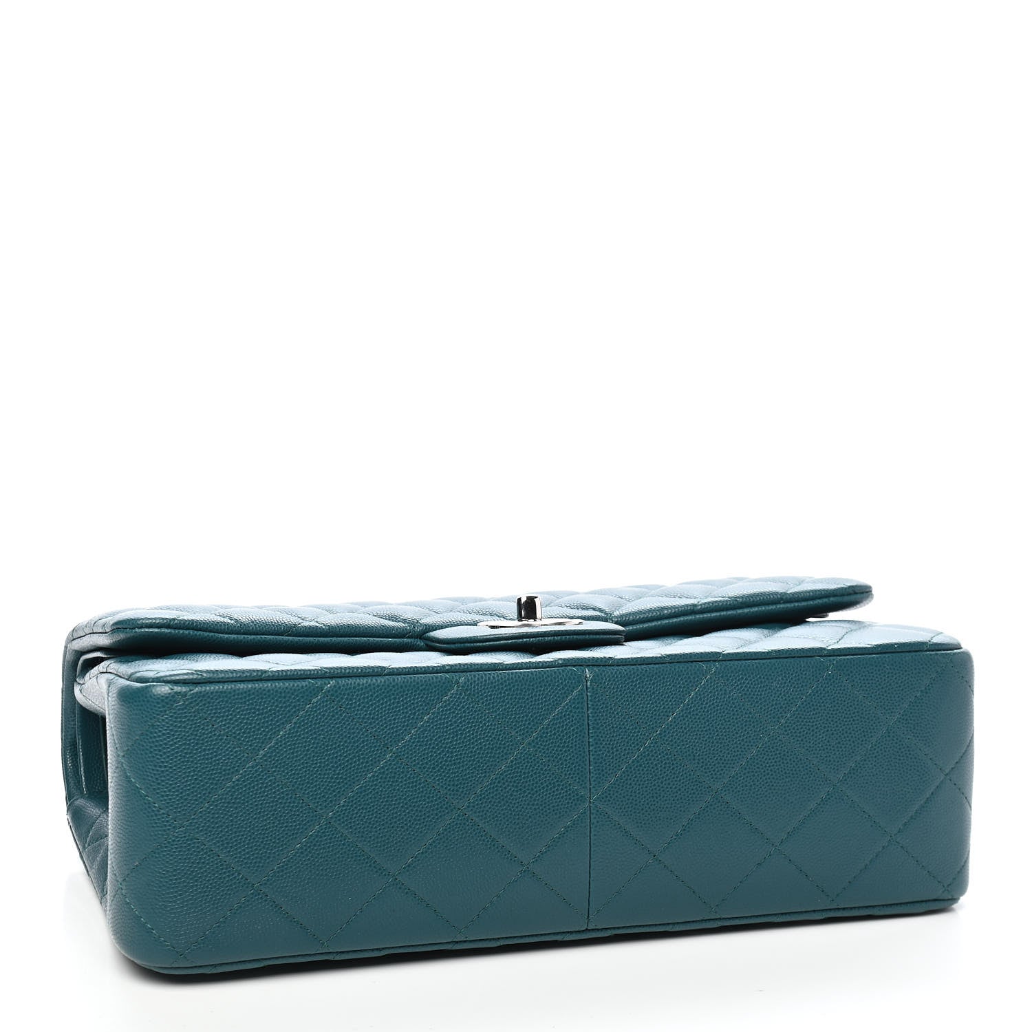 Chanel Caviar Quilted Jumbo Double Flap Dark Turquoise 3 of 10