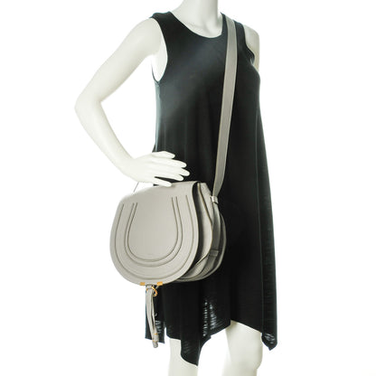 Chloe Calfskin Medium Marcie Round Crossbody Bag Cashmere Grey 2 of 8
