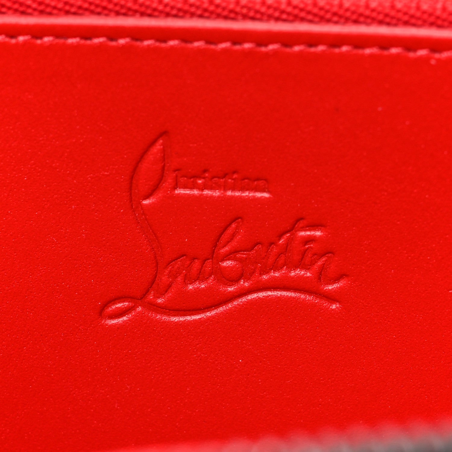 Christian Louboutin Patent Panettone Spiked Valentines Zip Around Wallet Black Fuchsia 6 of 7