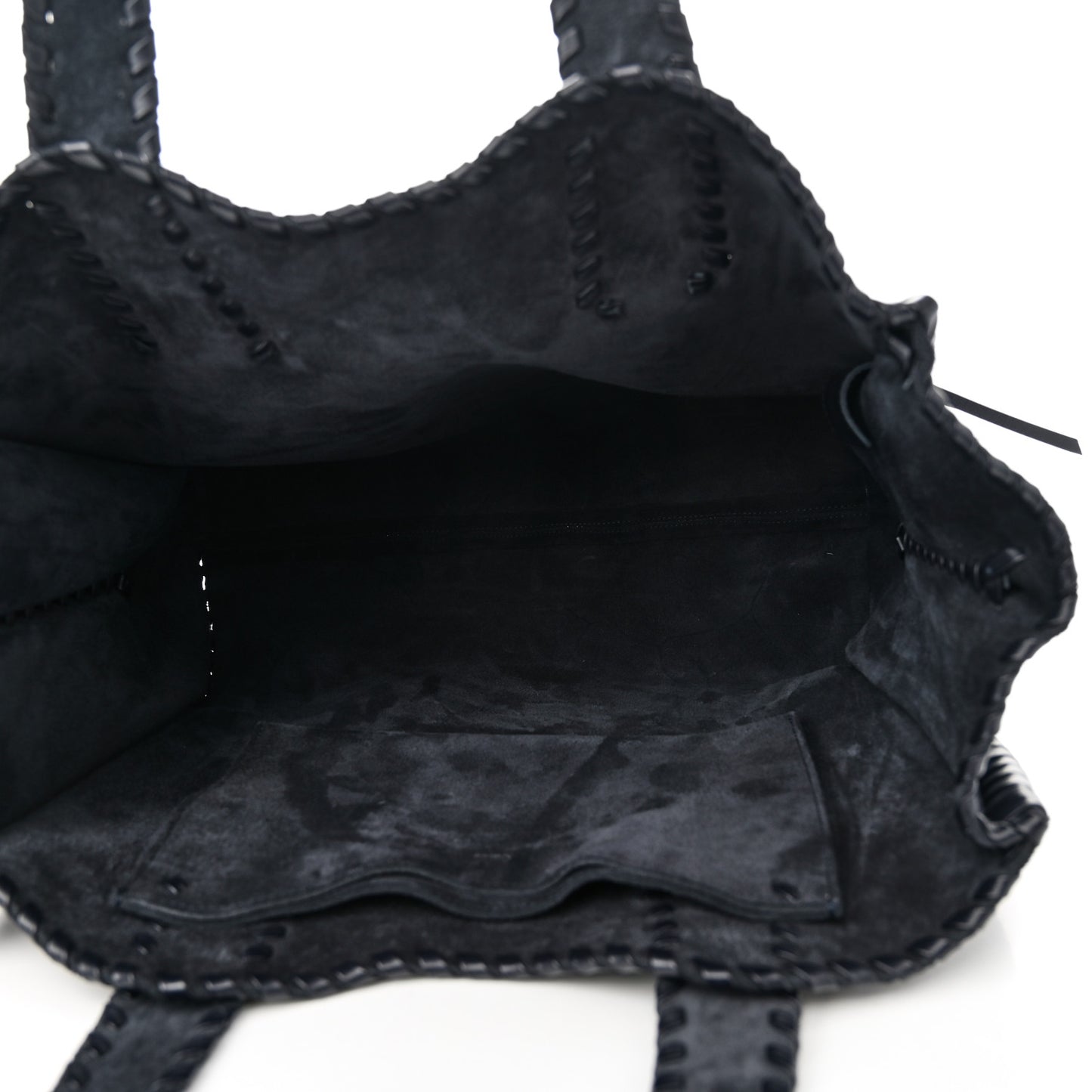 Suede Calfskin Large Mony Tote Midnight
