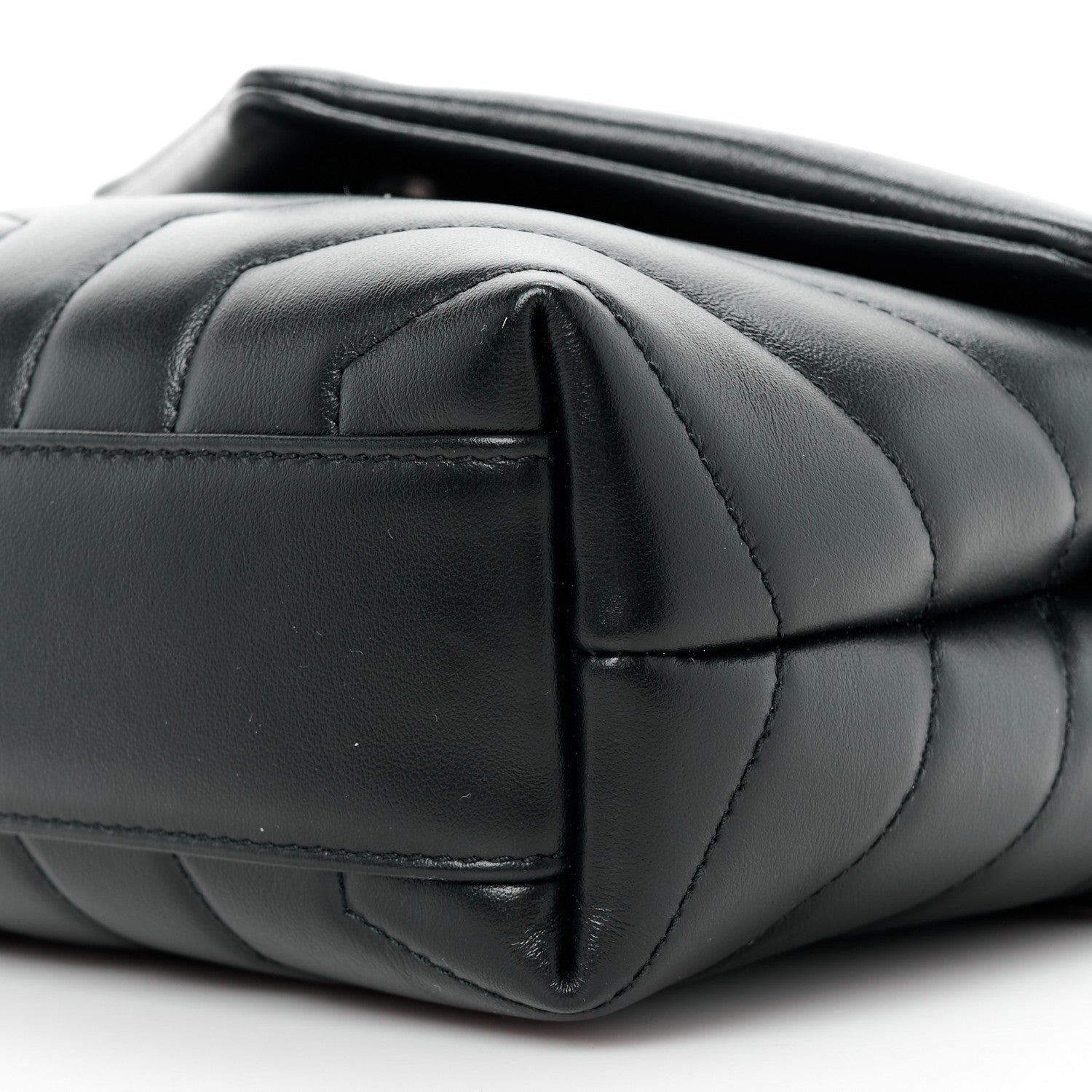 Saint Laurent Calfskin Y Quilted Monogram Monochrome Toy Loulou Crossbody Bag Black 11 of 12