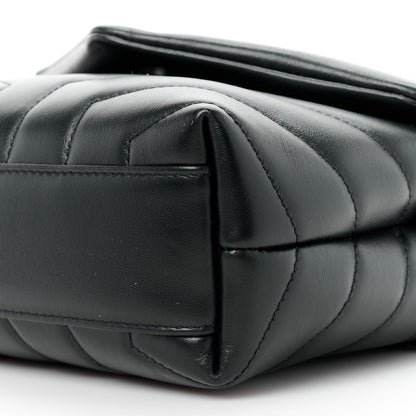 Saint Laurent Calfskin Y Quilted Monogram Monochrome Toy Loulou Crossbody Bag Black 11 of 12