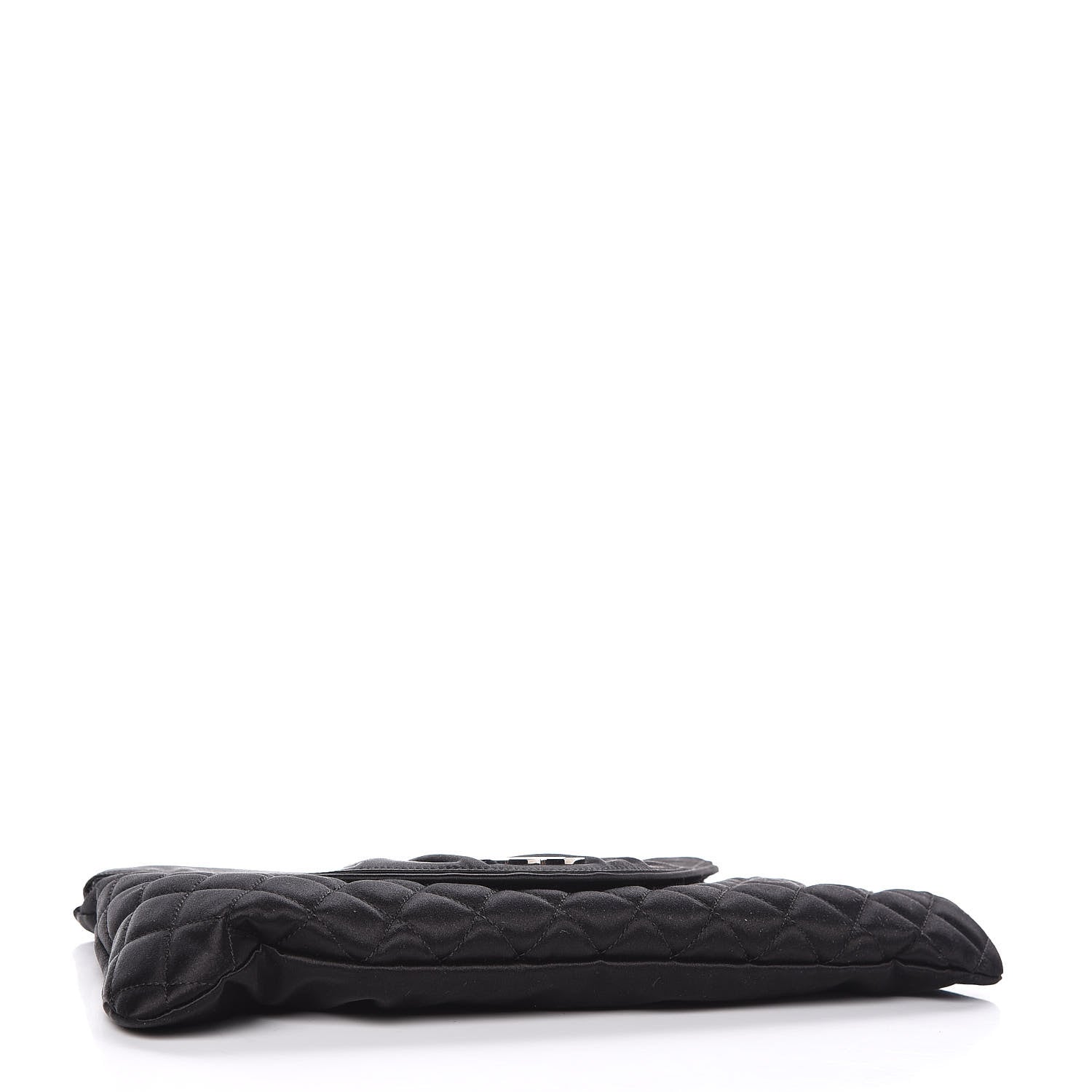 Chanel Satin Quilted Flap Clutch Black 4 of 9