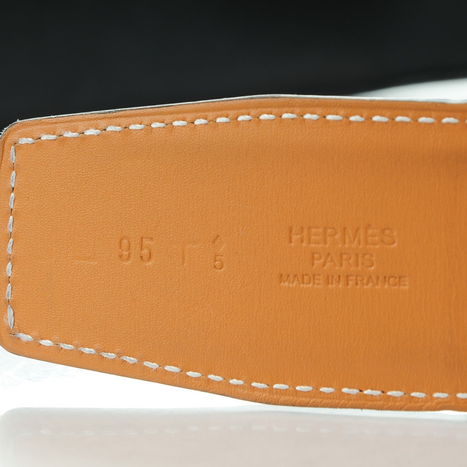 Hermes Box Chamonix 42mm Belt Strap 95 Black Natural 6 of 7