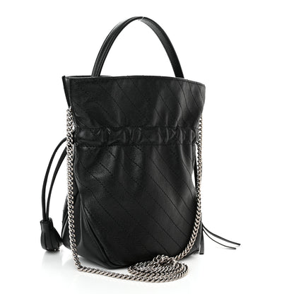 Gucci Sakai Be Green Calfskin Diagonal Stitched Mini Blondie Bucket Bag Black 3 of 10