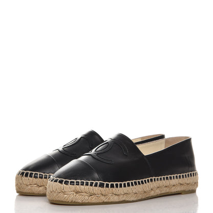 Chanel Lambskin CC Espadrilles 37 Black 2 of 8