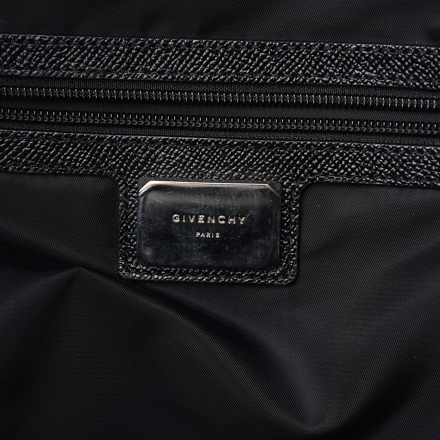 Textured Calfskin Print Backpack Black