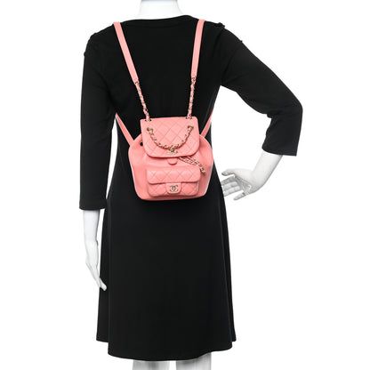 Chanel Lambskin Quilted Small Duma Drawstring Backpack Pink 2 of 10