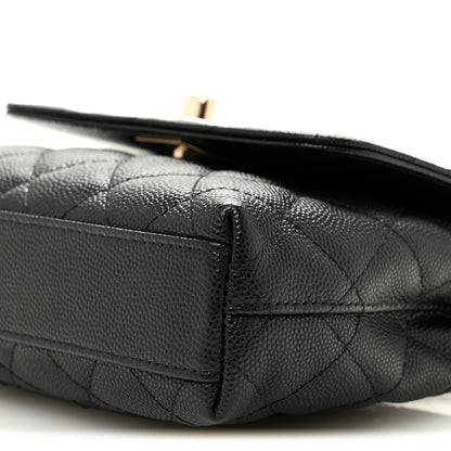 Chanel Caviar Quilted Coco Handle Clutch With Chain Black 10 of 11