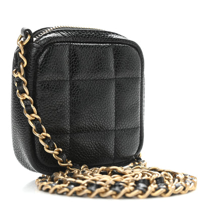 Chanel Caviar Quilted Diamond Coin Purse With Chain Black 2 of 8