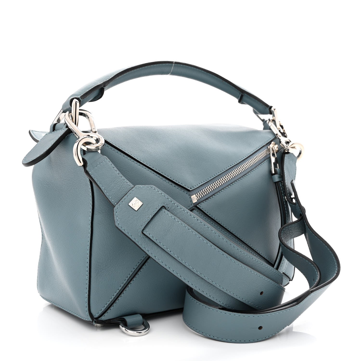 Loewe Calfskin Small Puzzle Bag Stone Blue 3 of 14