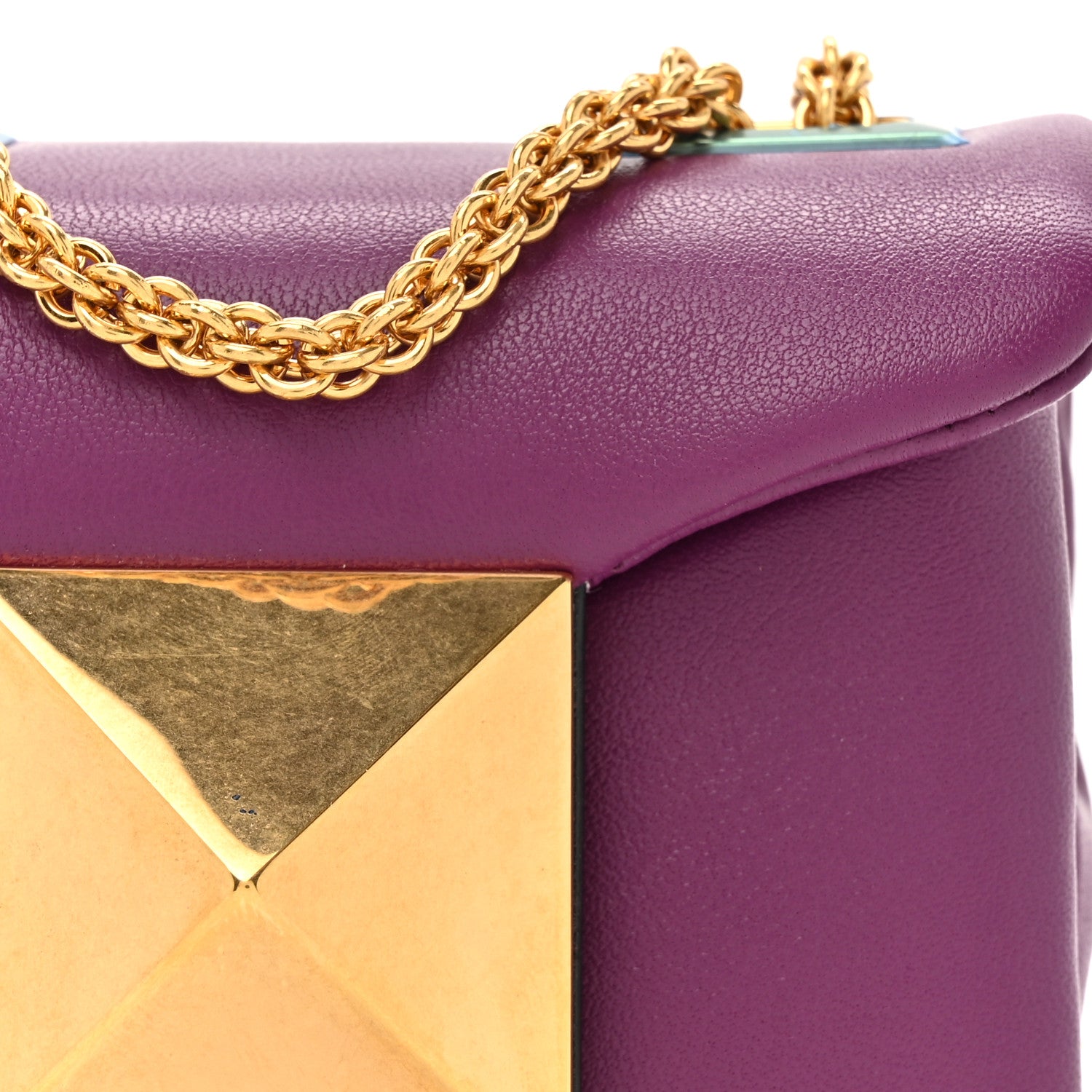 Valentino Garavani Nappa Micro One Stud Chain Bag Prune 7 of 10