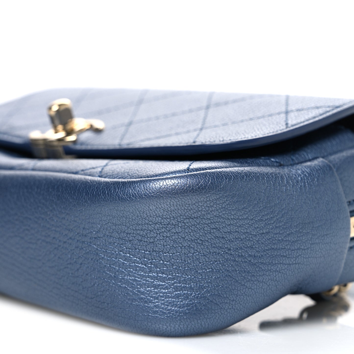 Metallic Goatskin Quilted Casual Trip Waist Bag Blue
