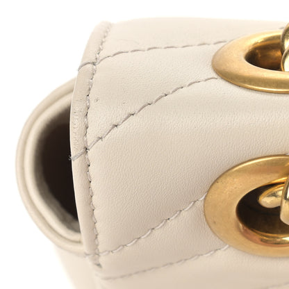 Gucci Calfskin Matelasse Mini GG Marmont Shoulder Bag White 11 of 12
